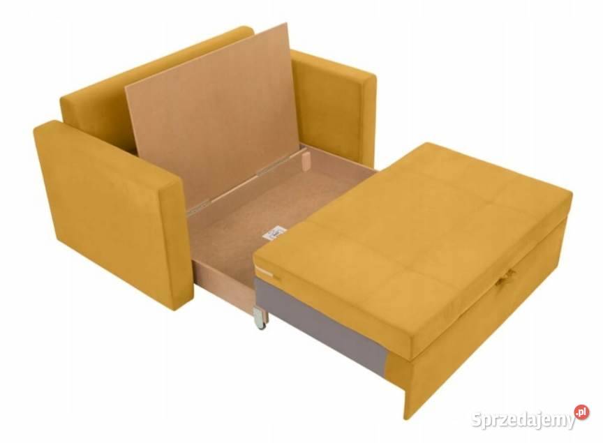 Sofa rozkładana żółta dwuosobowa BUNIO 3 III