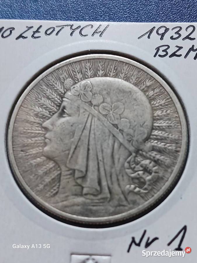10 Głowa kobiety 1932 r 1 bez znaku mennicy Konin