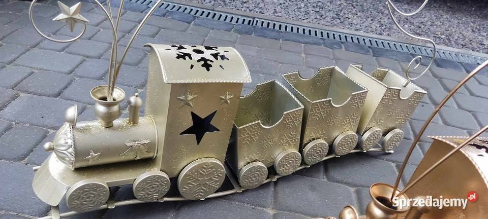 Pociag metalowy świateczny Straszęcin