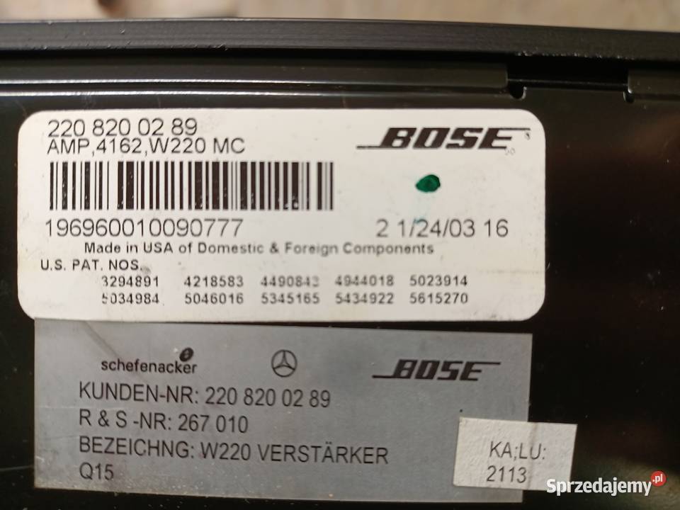 Nagłośnienie Bosse Mercedes w220 s500 Lubin