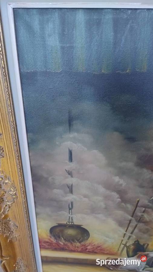 Stary obraz na płótnie olej na płótnie w podkarpackie Iwonicz-Zdrój
