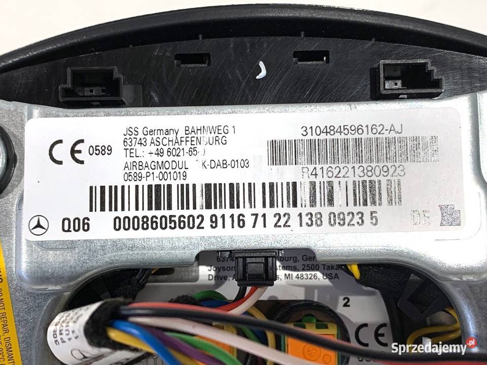 KOKPIT PODUSZKI PASY KOMPLET MERCEDES S204