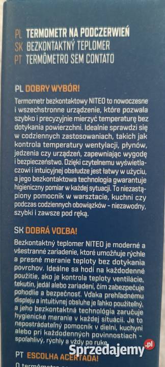 NITEO termometr bezkontaktowy NOWY Ełk