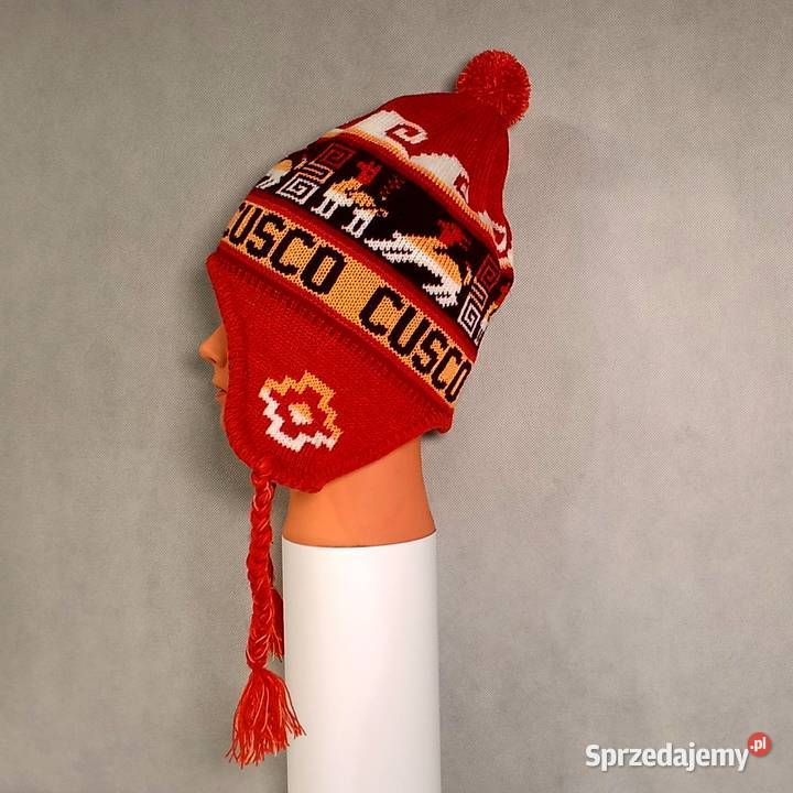 Ciepła Czapka Wełna Alpaki Polar z Peru Handmade Nakrycia głowy dolnośląskie Kudowa-Zdrój sprzedam