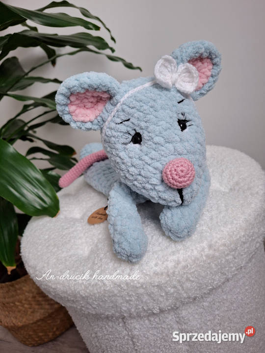 Przytulanka myszka 40 na szydełku Katowice