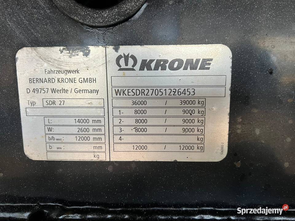 Chłodnia Krone SDR 27 ThermoKing super rama Krone lubelskie Ćmiłów