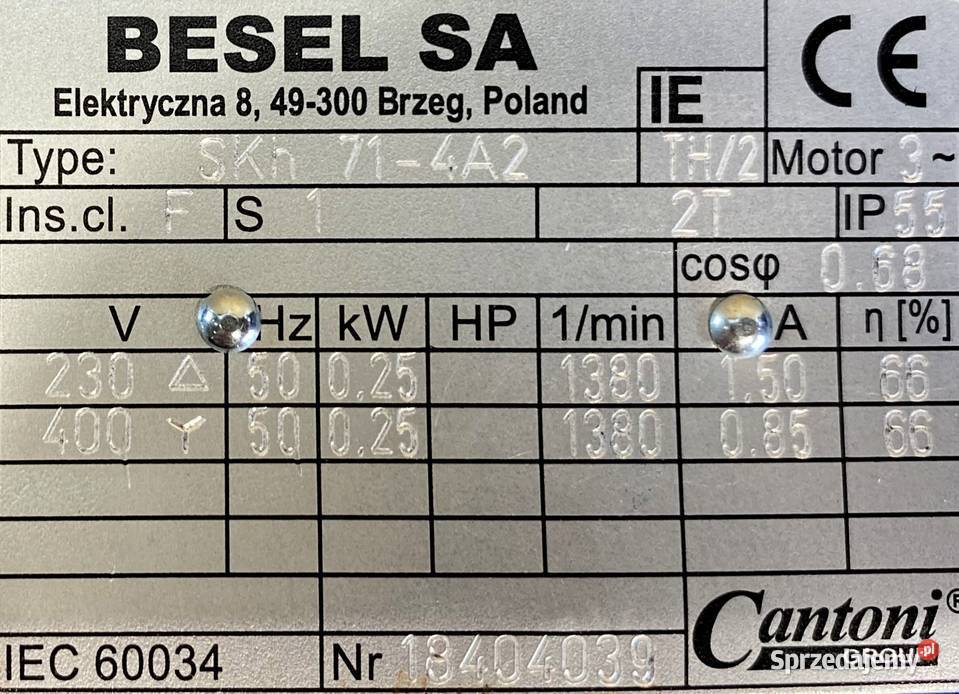 motoreduktor przekładnia 025kW 92obr 3fazowy