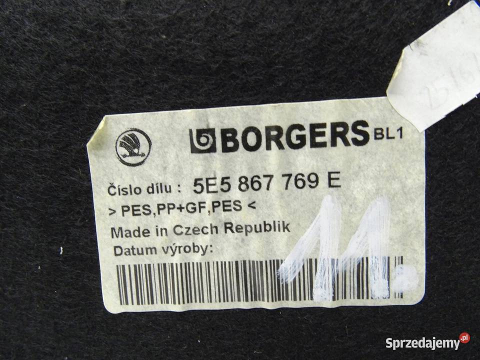 PÓŁKA BAGAŻNIKA TYŁ TYLNA SKODA OCTAVIA III osobowe