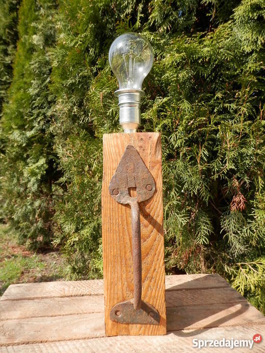 Lampa ręcznie wykonana ze starej belki sosny zachodniopomorskie Szczecinek