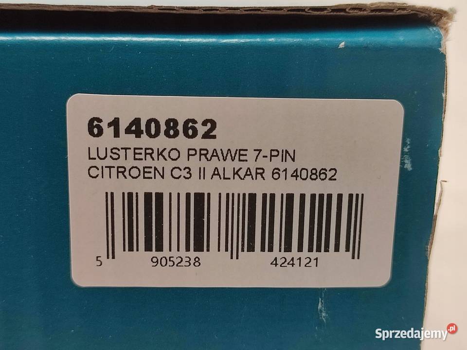 LUSTERKO PRAWE 7PIN CITROEN C3 II SC 20092016 Lusterka zewnętrzne
