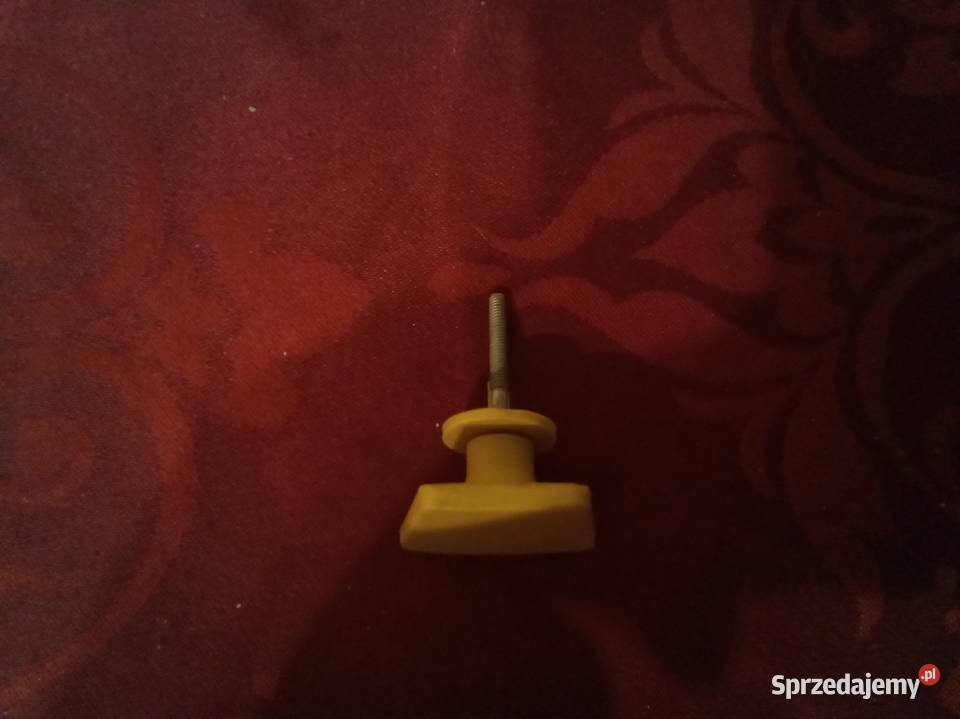 Drewniana żółta gałka do szafki PRL Warszawa