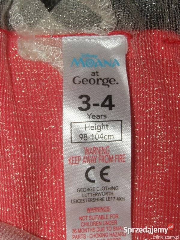 Strój kostium przebranie VAIANA SKARB OCEANU 34