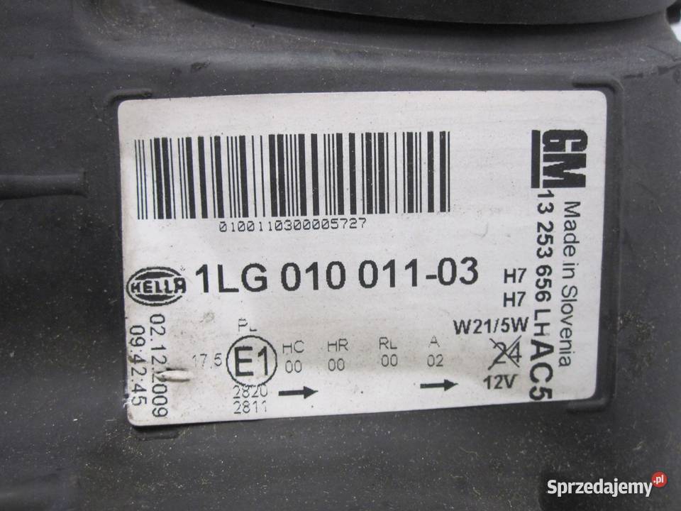 OPEL ASTRA J 10r lampa lewa przód 13253656