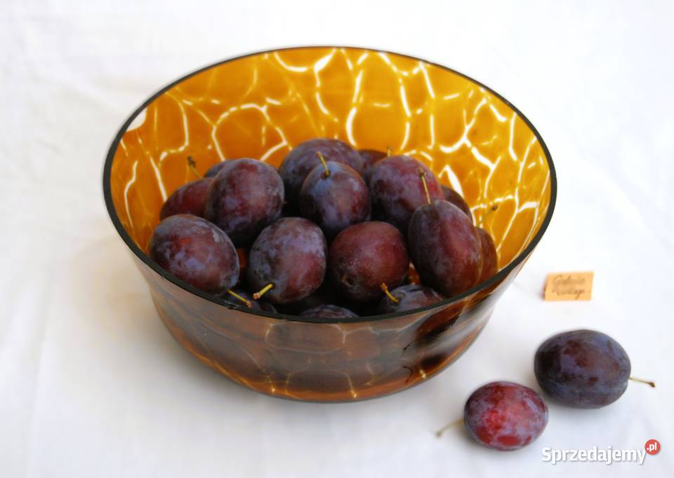 Misa miska miodowe szkło żółe polskie szkło PRL Lublin