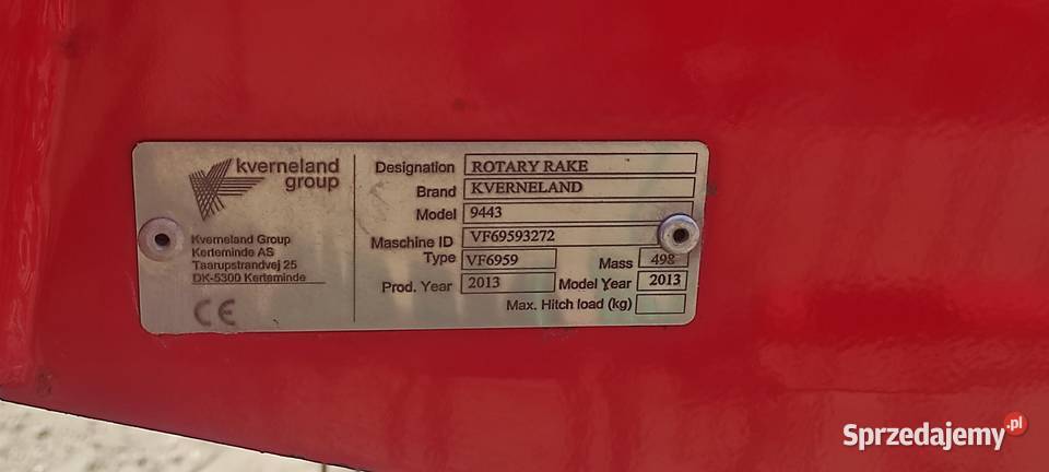 Zgrabiarka Kverneland Taarup 9443 Zakrzewo sprzedam