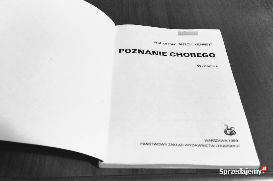 Poznanie chorego Antoni Kępiński 1989 miękka Podręczniki pomorskie Gdańsk