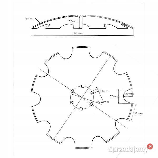 TALERZ UZĘBIONY OFAS 560 mm 6 otw brona Kamionna sprzedam