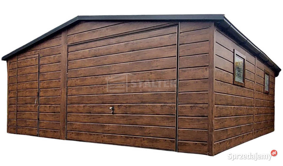 Garaz blaszany 6X6m brama uchylna drzwi 2x okno Biała Podlaska