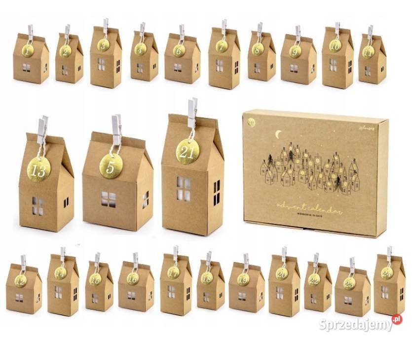 Kalendarz Adwentowy Domki z Papieru Kraft 24 małopolskie Kraków sprzedam
