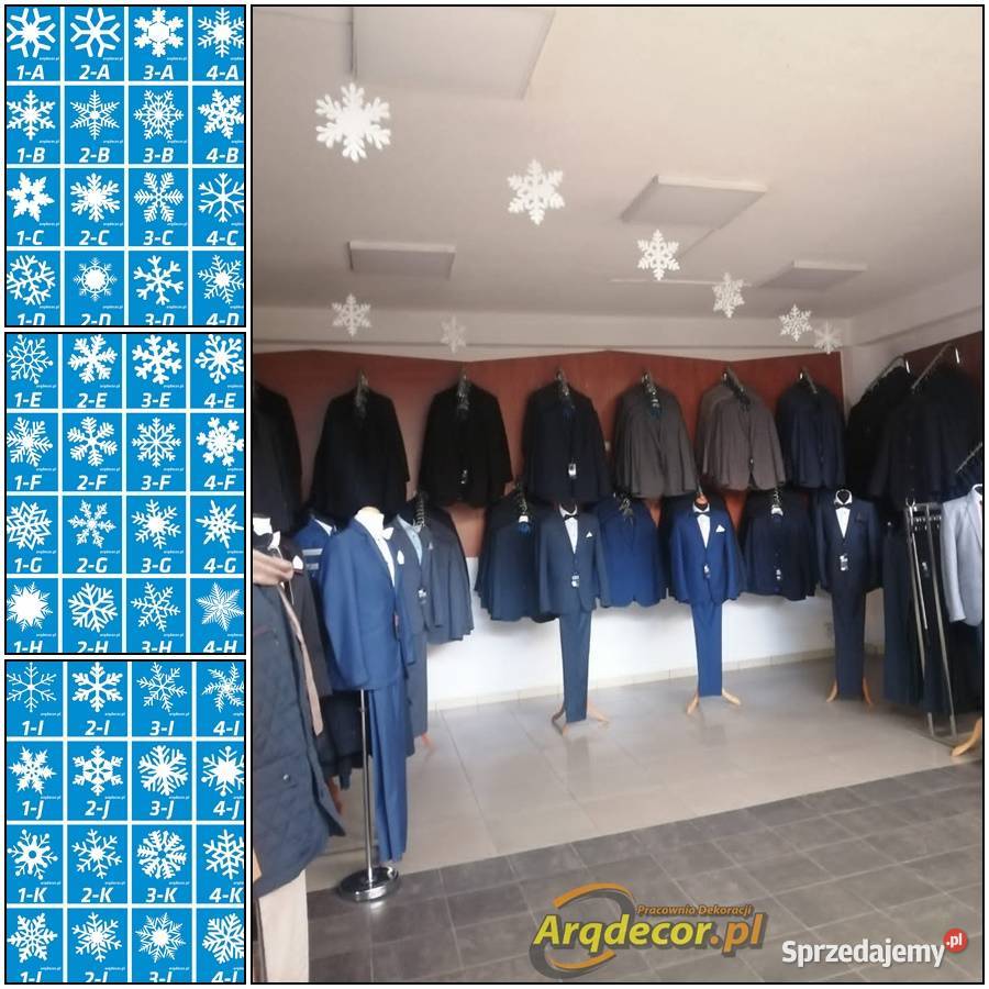 Śnieżynki styropianowe gwiazdki 16 ozdoby inny kolor Dębna