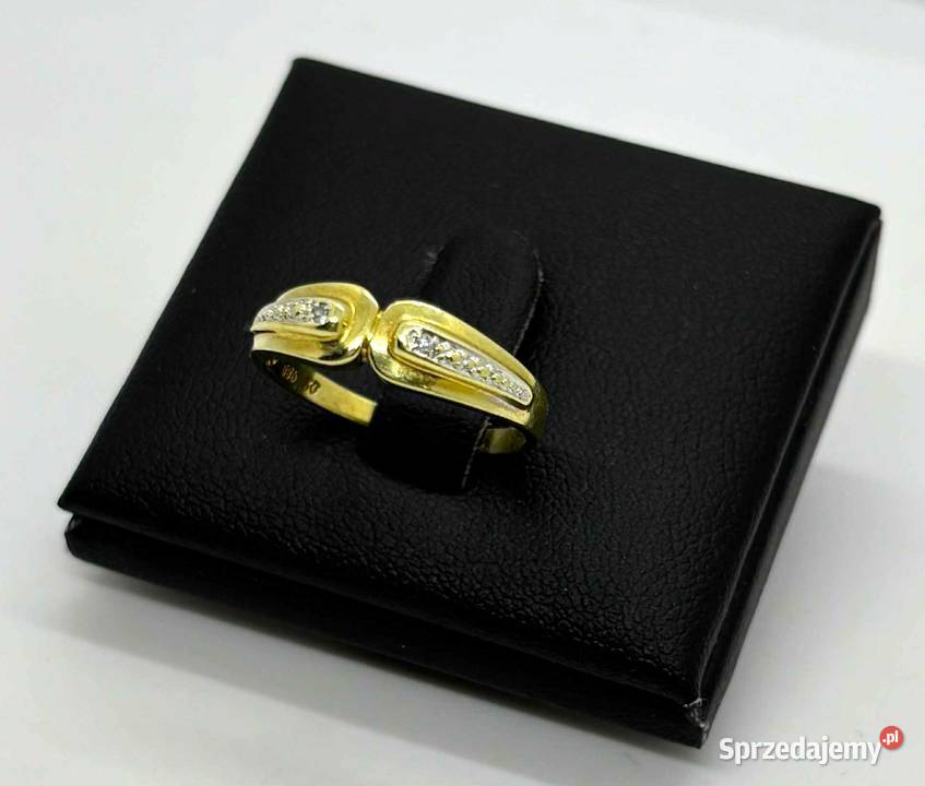 Złoty Pierścionek z Diamentami pr 585 215g R15 Elbląg