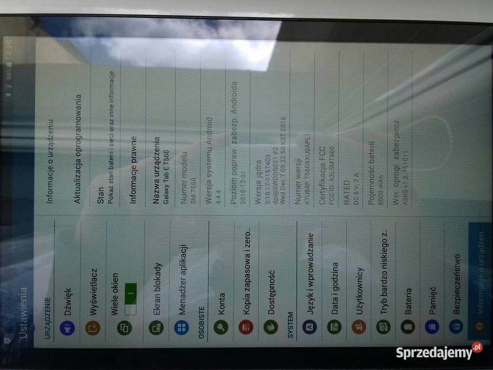 Tablet Samsung Galaxy Tab E SMT560 96cala 8GB 1GB Bydgoszcz