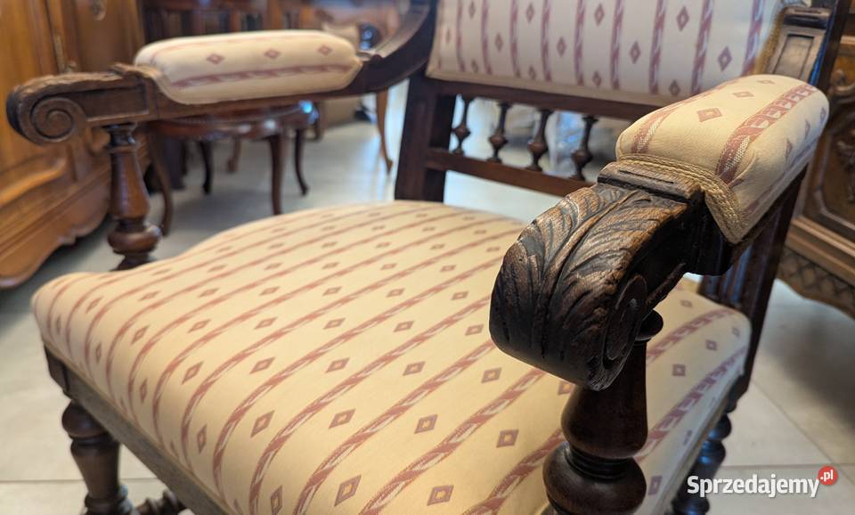 Piękny dębowy fotel neorenesansowysklep Dąbrowa śląskie Dąbrowa Górnicza