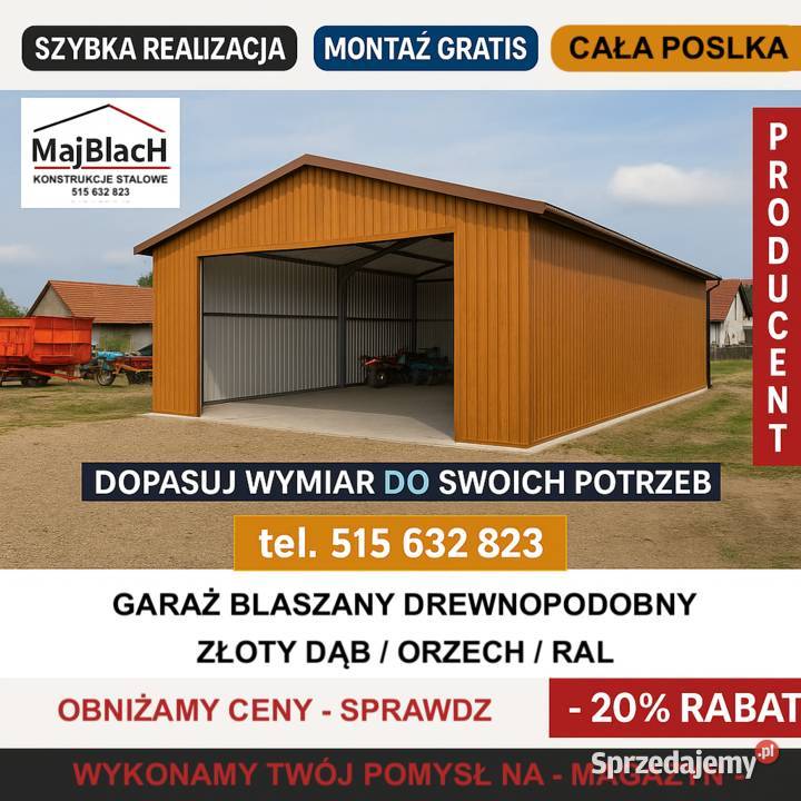 Ładny Garaż Blaszany Grafit 6x6 Blaszak Montaż Suwałki sprzedam