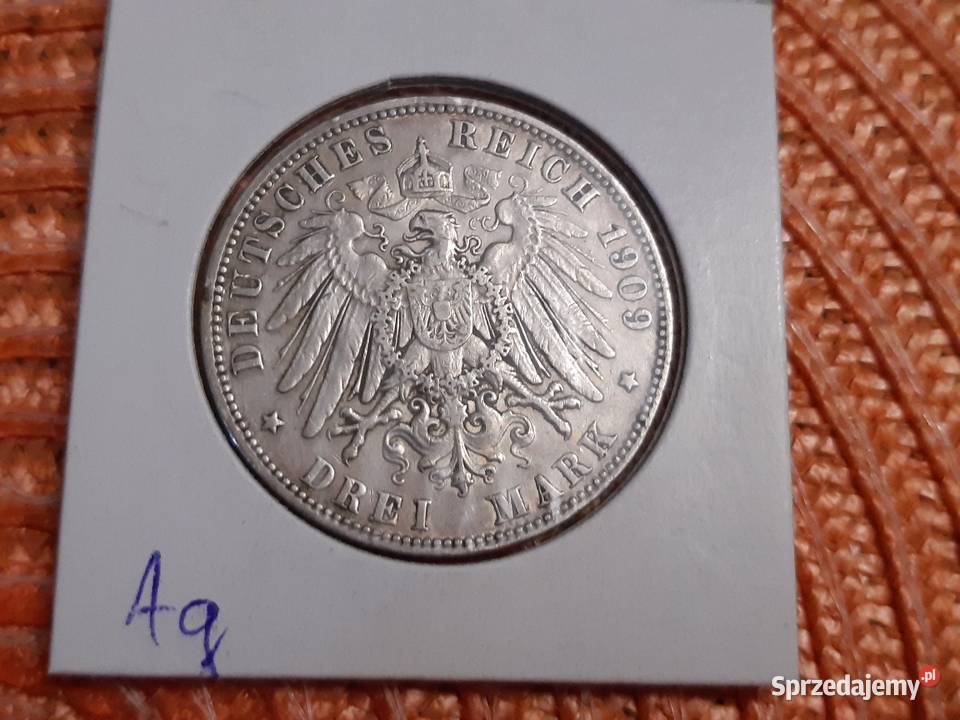 moneta srebrna Niemiec Hamburg z 1909r sprzedam