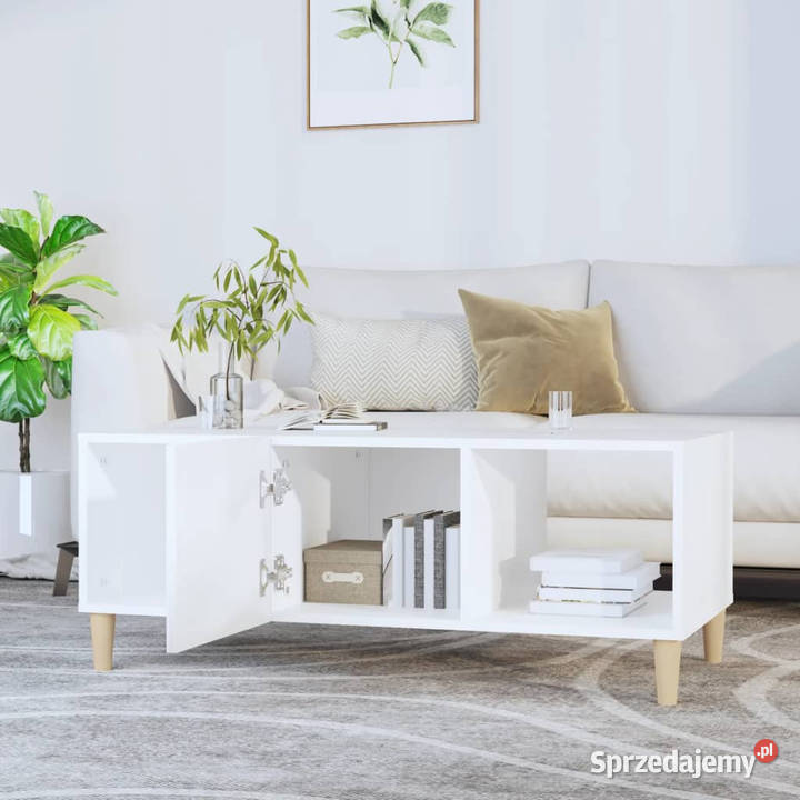 Stolik kawowy biały 102x50x40 materiał Warszawa