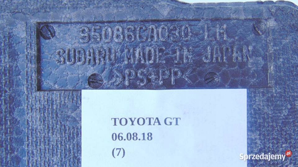 WYPEŁNIENIE STYROPIAN LEWY TYŁ TOYOTA GT86 osobowe Nowy Tomyśl