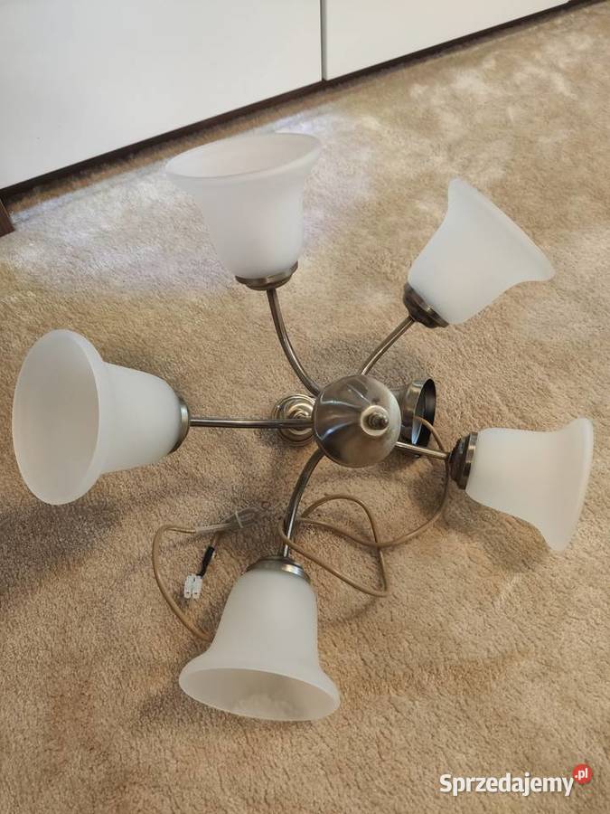 Lampa sufitowa wisząca żyrandol pięcioramienny sprzedam