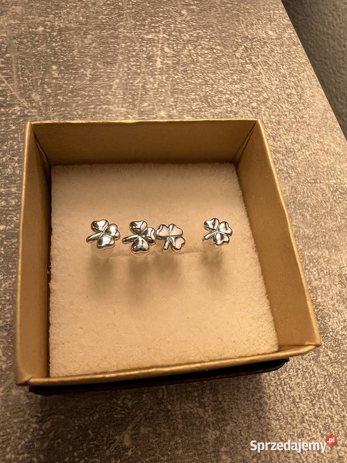 Kolczyki srebrne koniczyny koniczyna Jasło