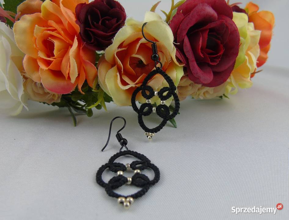 Kolczyki frywolitkowe różne wzory i kolory małopolskie Wiśniowa