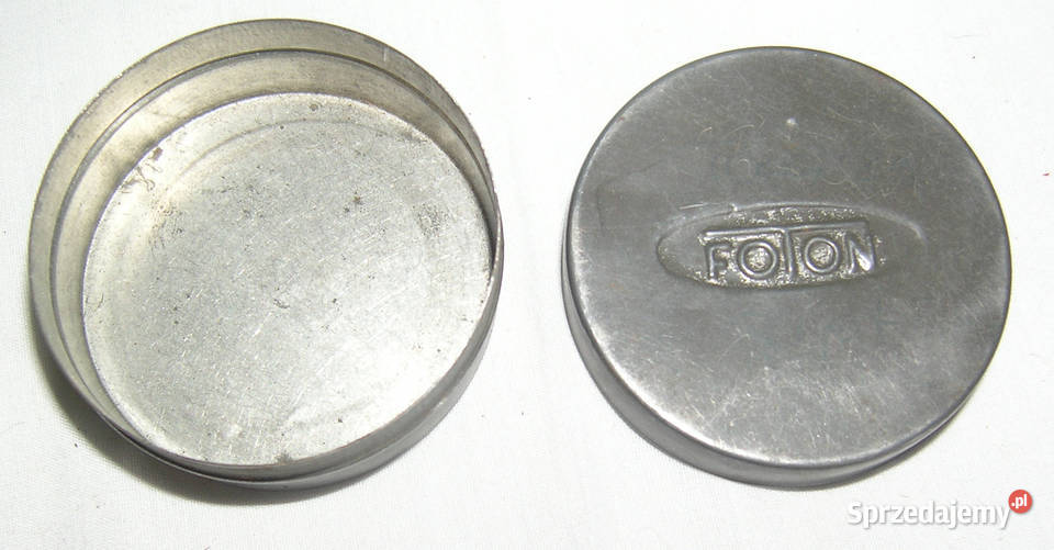 pudełko metalowe vintage z logo Foton Bartków
