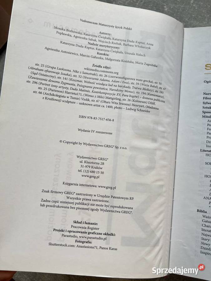Matura Język Polski Vademecum Greg Jasło