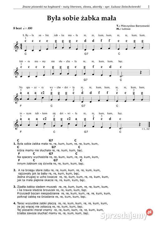 Nuty literowe Znane piosenki keyboard pianino Opole sprzedam