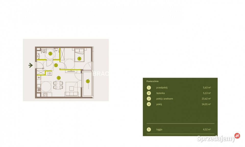 Do sprzedaży mieszkanie 4839m2 2pokojowe Kraków