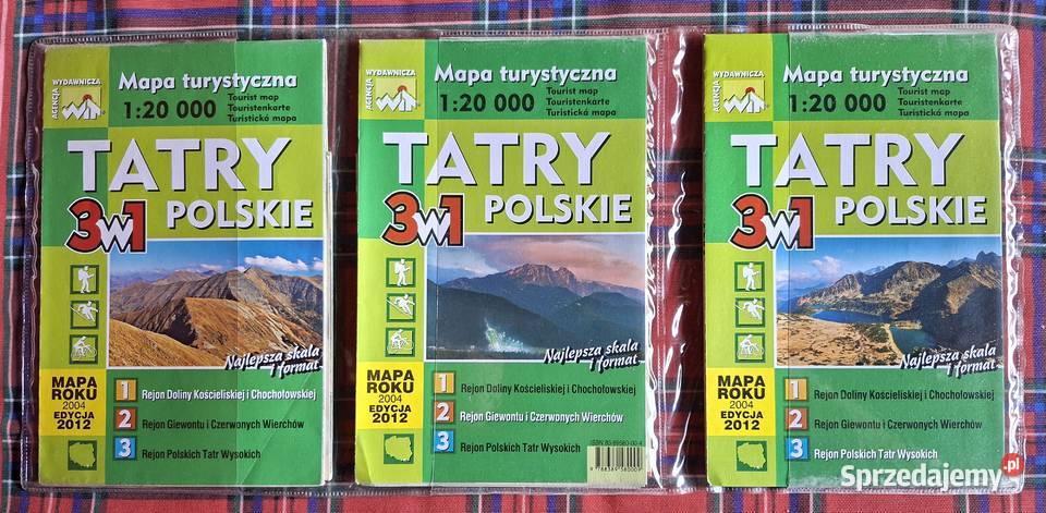Tatry Polskie 3 in 1 mapy 120 000 123 tourist ISBN 8389580004 Kraków