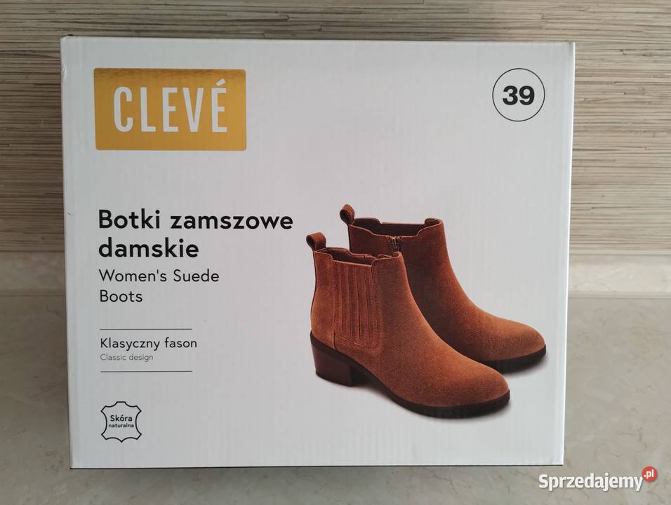 NOWE Buty damskie zamszowe botki JASNY BRĄŻ 39 Zabrze