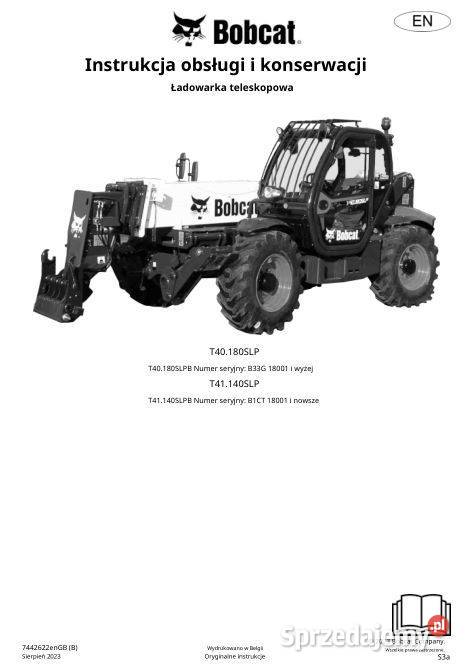 Bobcat T41140 T40180 instrukcja obsługi Kielce