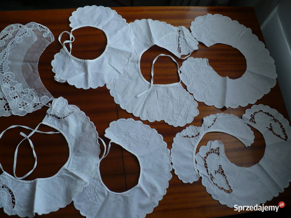 kołnierzyki zrobione haftem rchelie 9 sztuk Dodatki Lubin