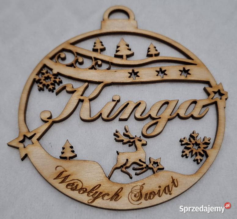 Bombka imienna sklejka drewniana ozdoba na Czeladź