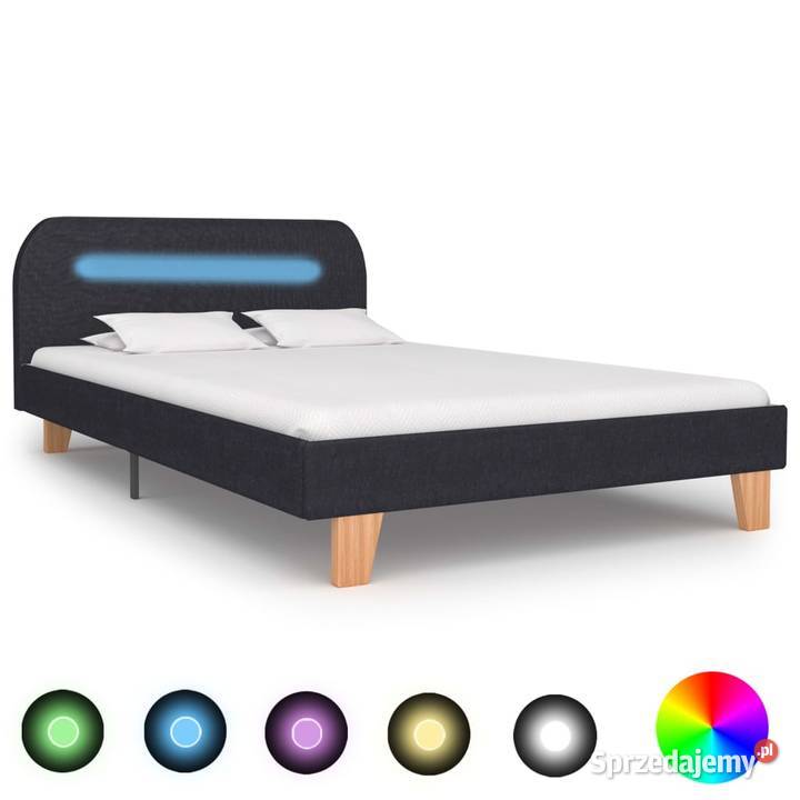 vidaXL Rama łóżka z LED, ciemnoszara, 280892