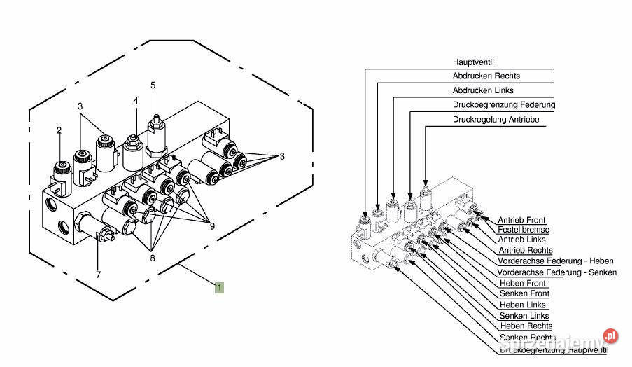 Krone Big M II blok zaworów hydraulicznych Jastrzębniki