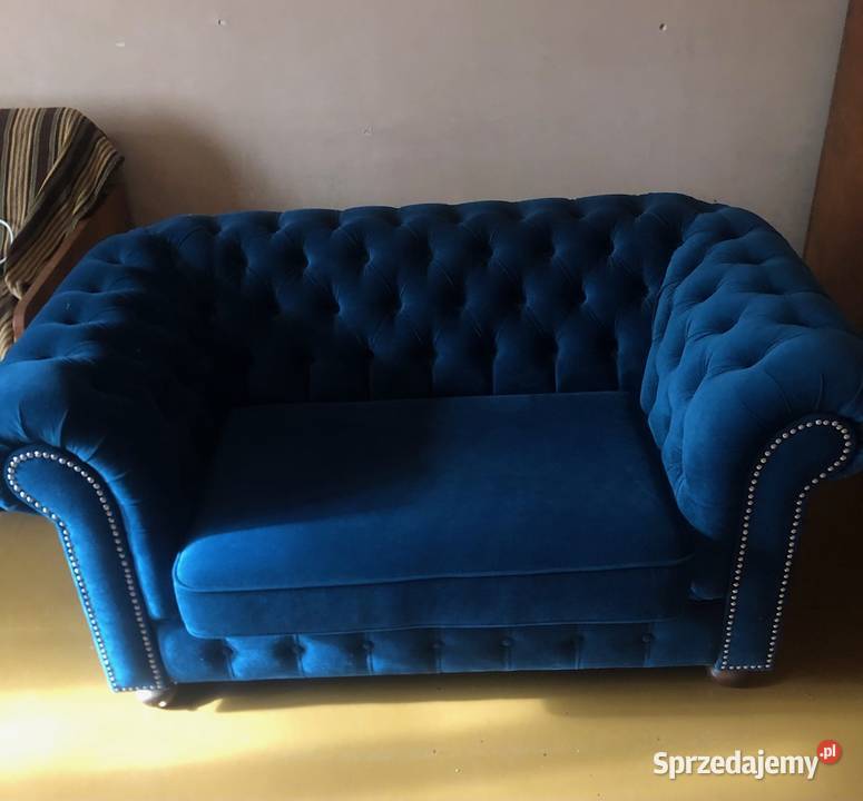 Luksusowa Sofa Chesterfield 2osobowa Welur Agata Sofy i kanapy Kraków
