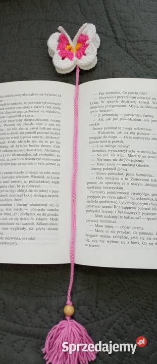 Motyl wykonany na szydełku zakładka do książki Łask sprzedam