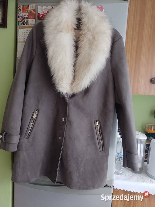 40L RIVER ISLAND Płaszcz z futrzanym kołnierzem Kurtki i płaszcze Kraków sprzedam
