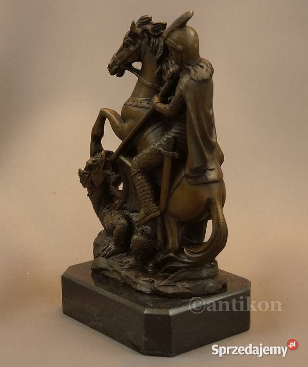 Święty Jerzy figurka z brązu