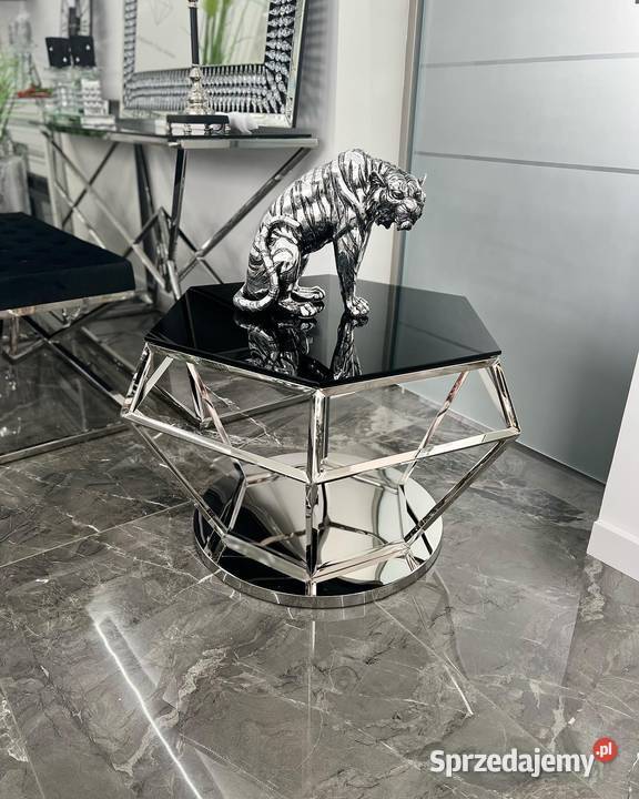 Figura srebrny tygrys Glamour 35x30x18 Golkowice